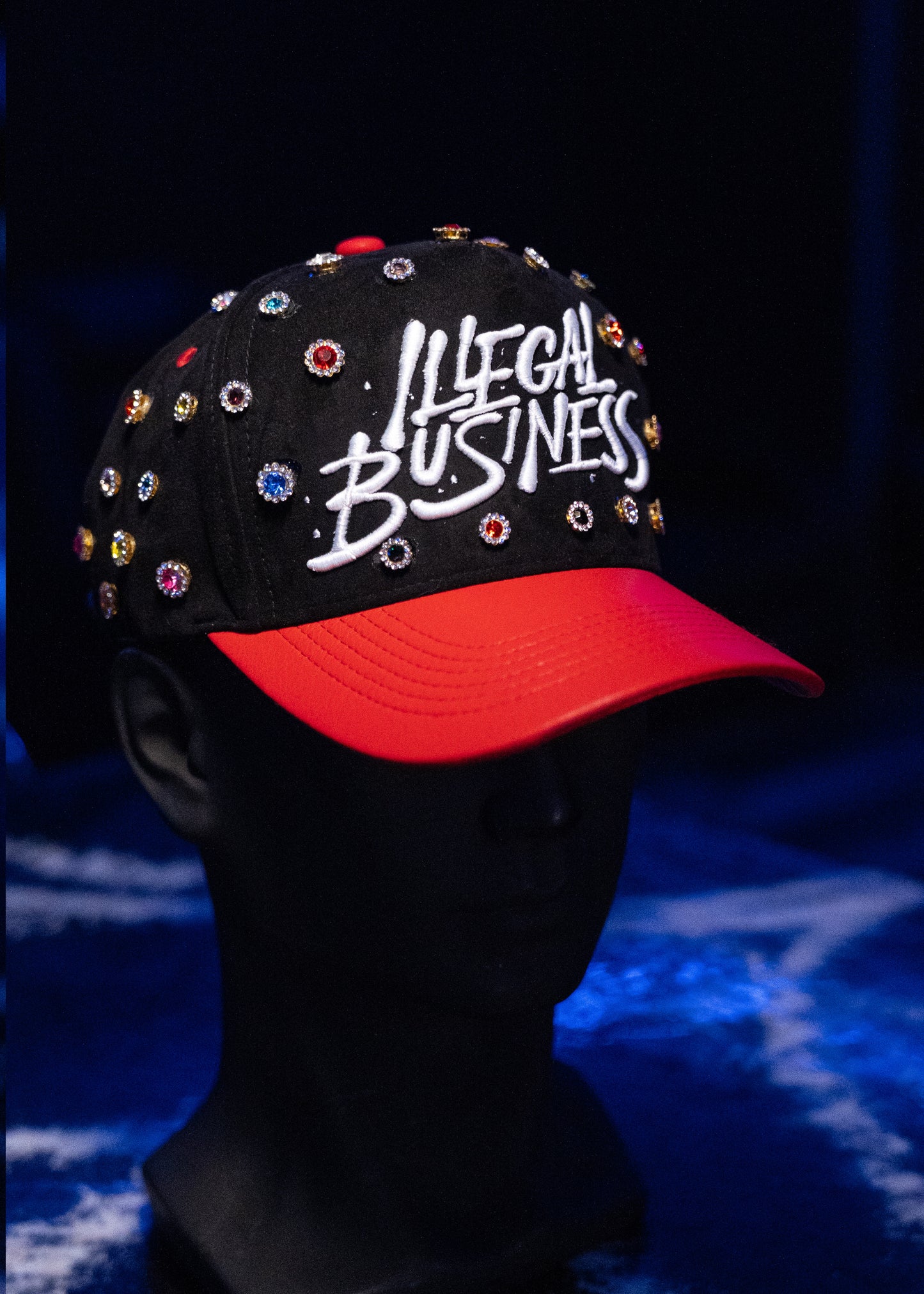 The Illegal A-Frame Crown Jewel Snapback - Black / Red