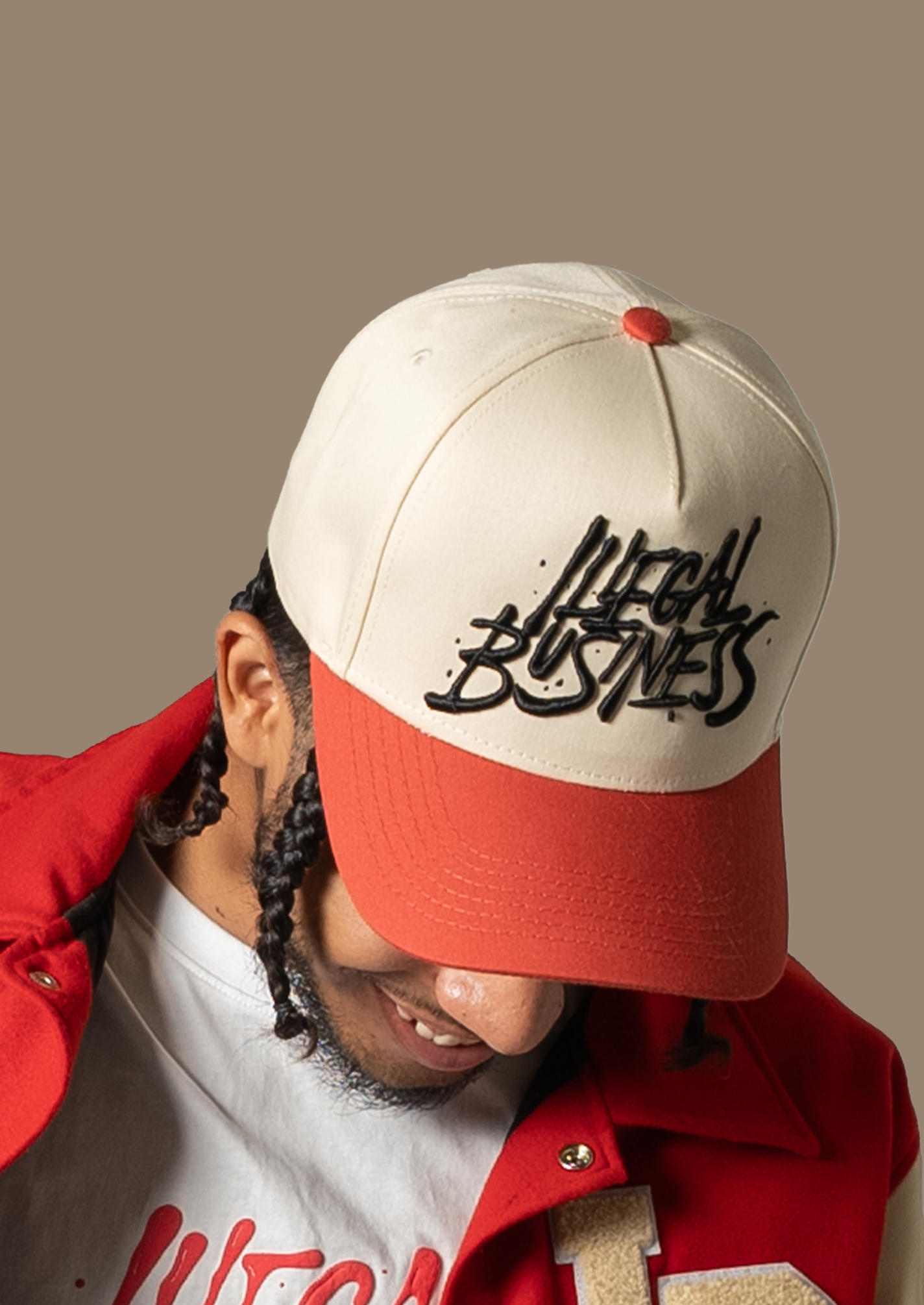 The Illegal A-Frame Snapback - Red/Cream