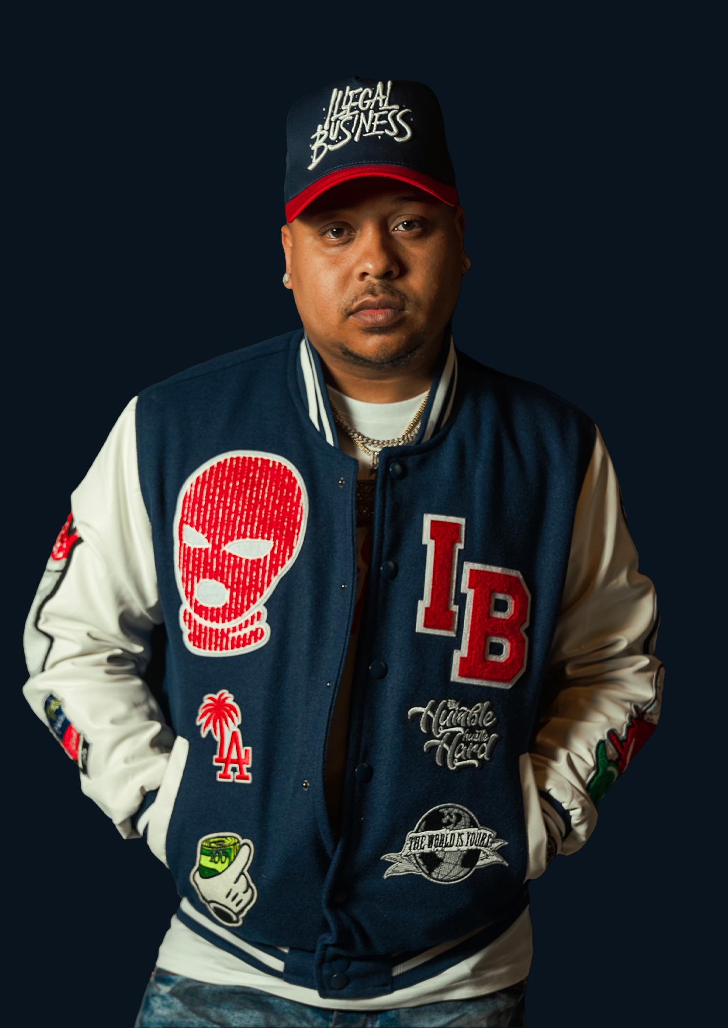 Illegal Varsity Jacket Navy/Red