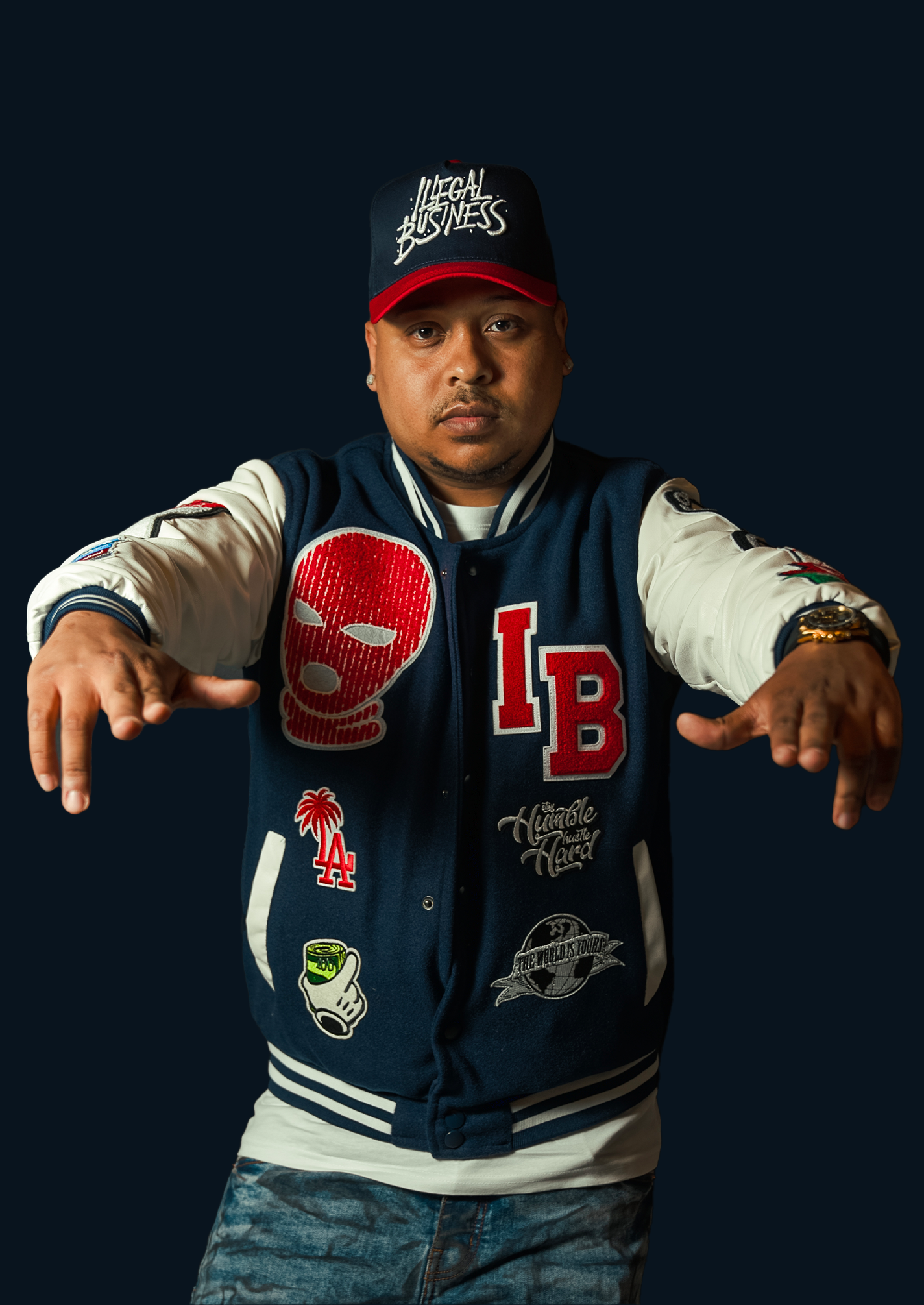 Illegal Varsity Jacket Navy/Red