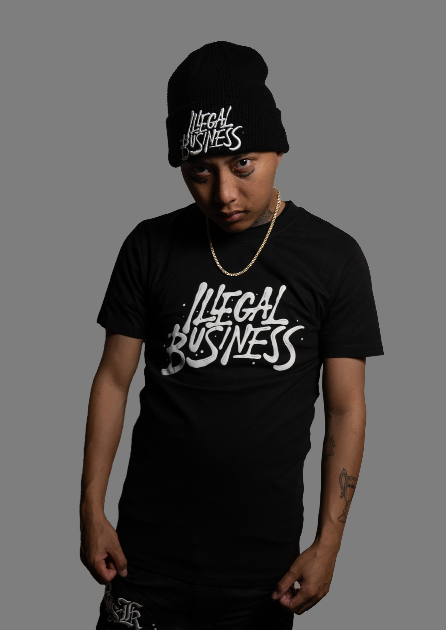 The Illegal Business Logo Tee - Black/White