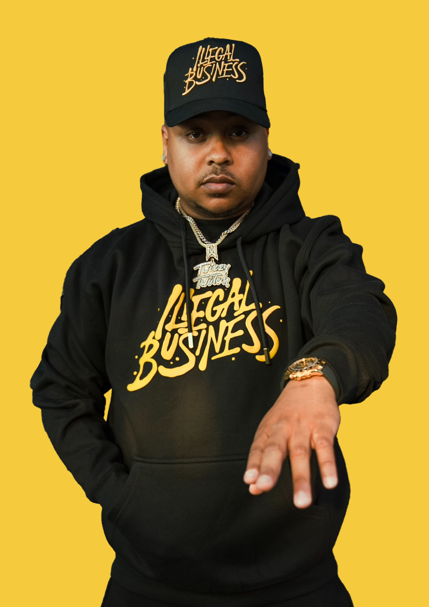 The Illegal Business Logo Hoodie - Black/Yellow