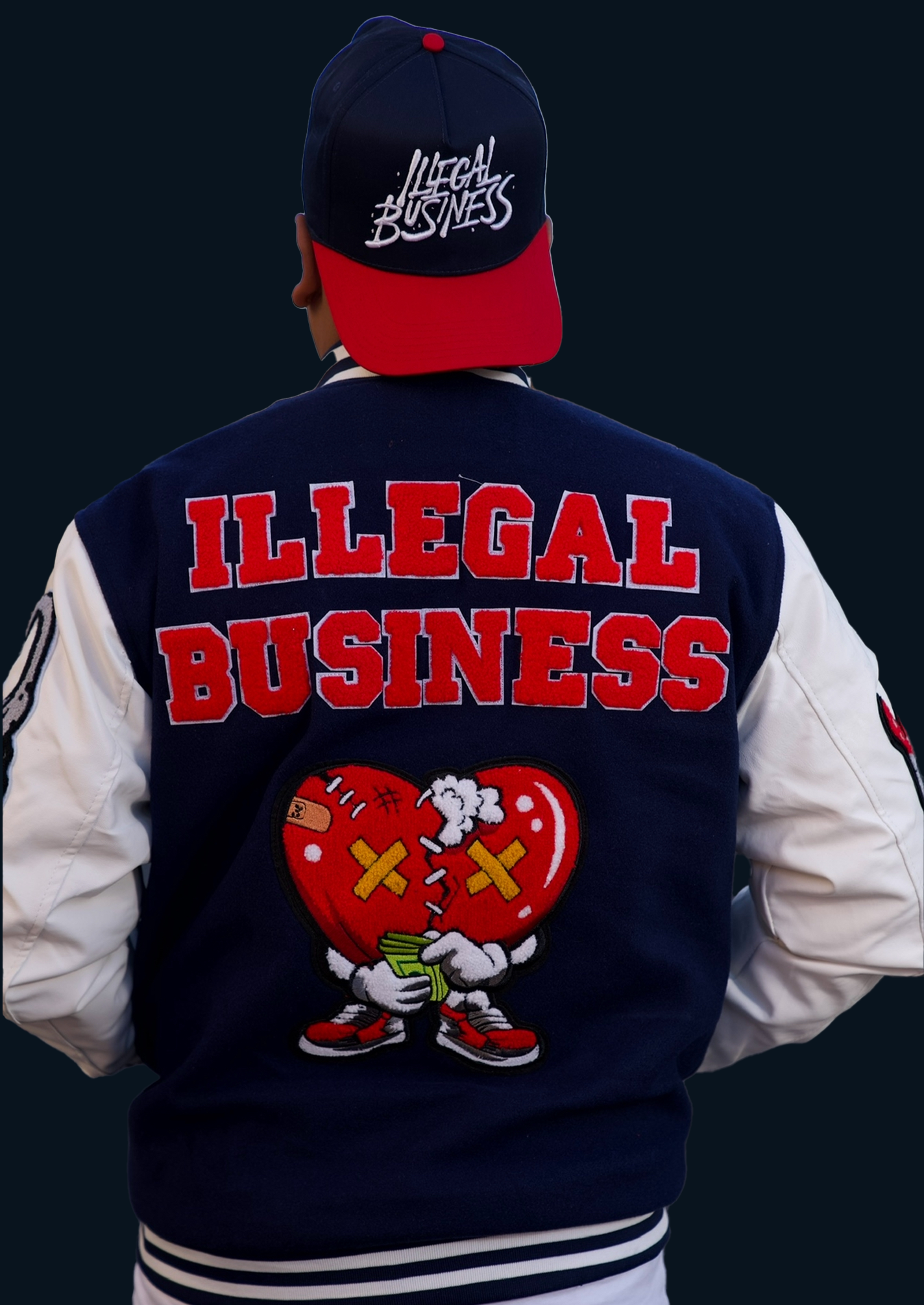 Illegal Varsity Jacket Navy/Red