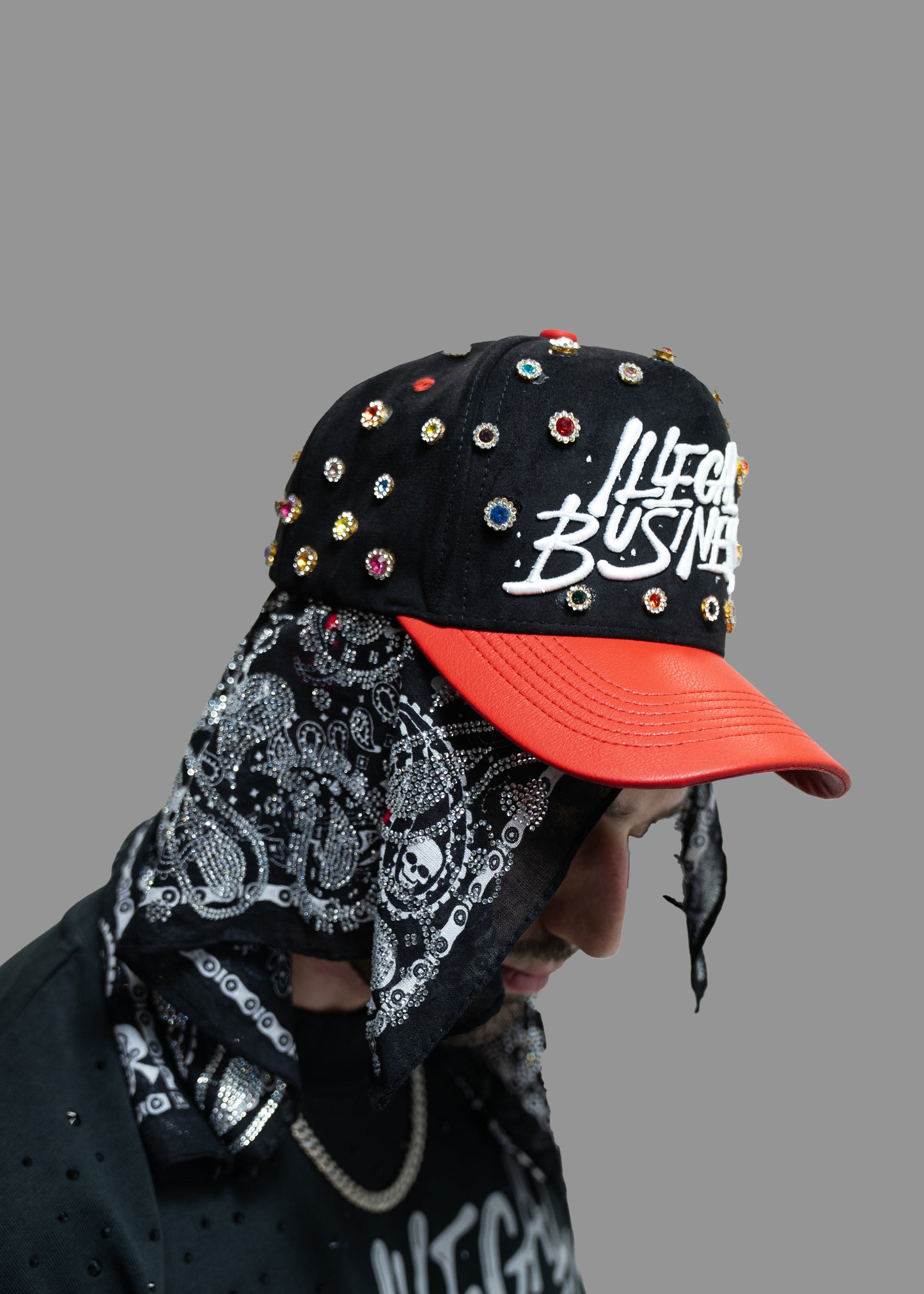 The Illegal A-Frame Crown Jewel Snapback - Black / Red