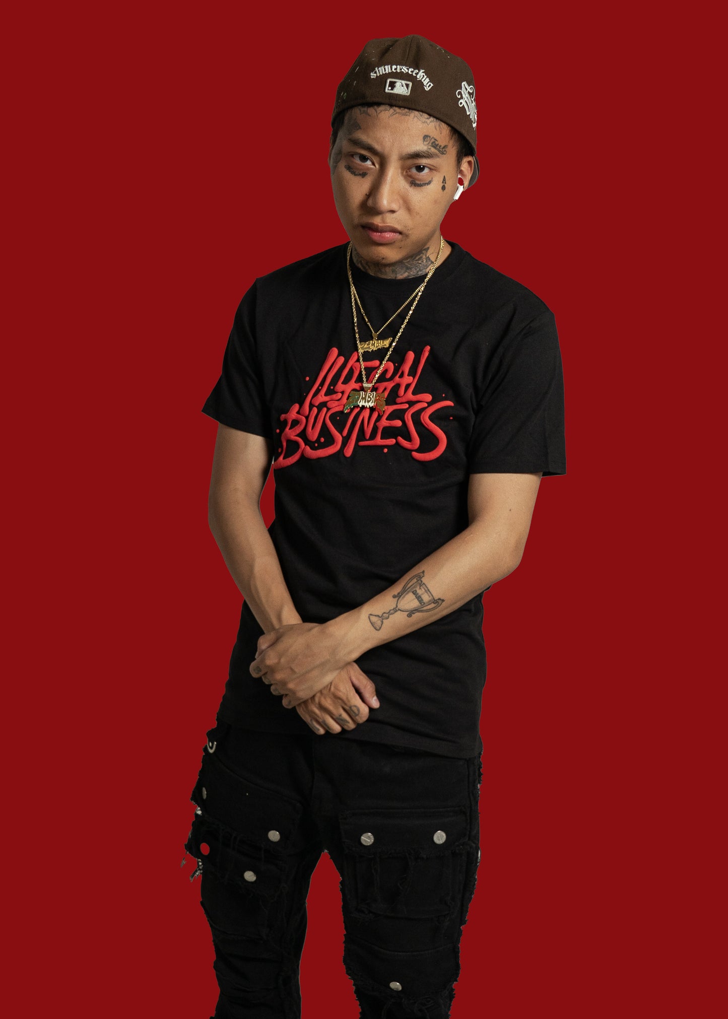 The Illegal Business Logo T-Shirt - Black/Red