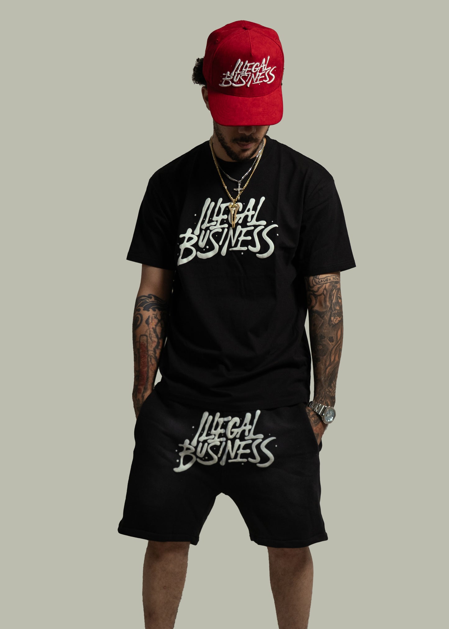Illegal Business Shorts- Black/White