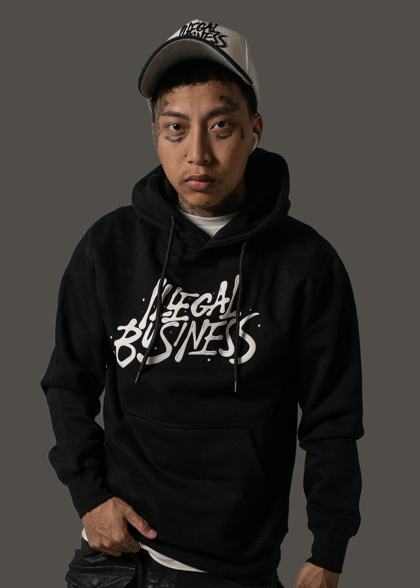 The Illegal Business Logo Hoodie - Black/White