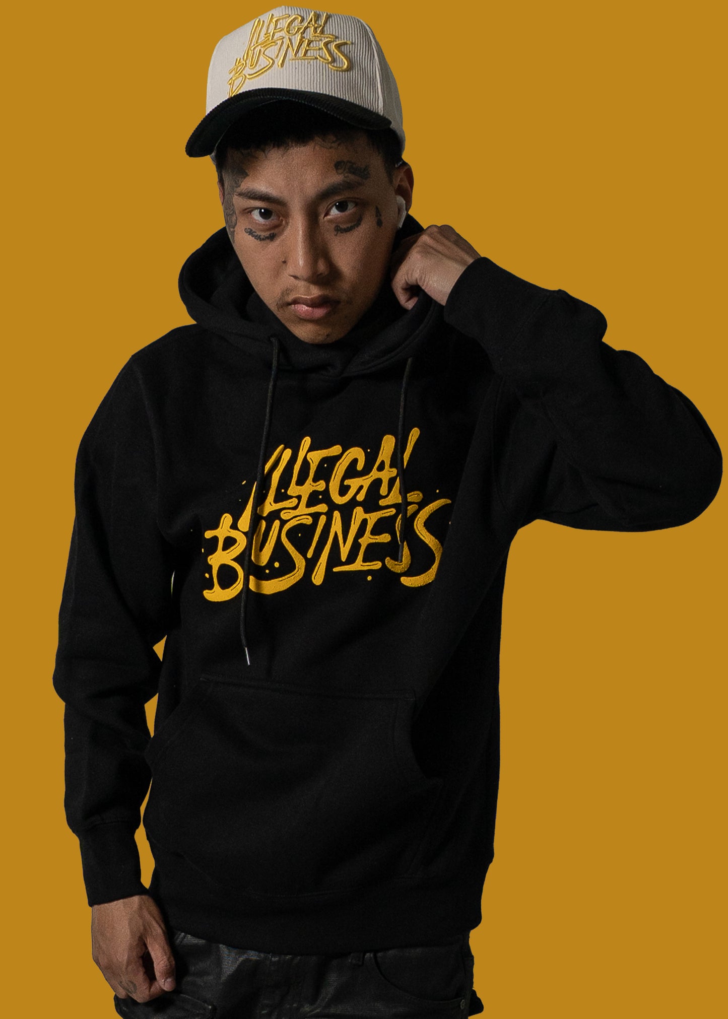 The Illegal Business Logo Hoodie - Black/Yellow