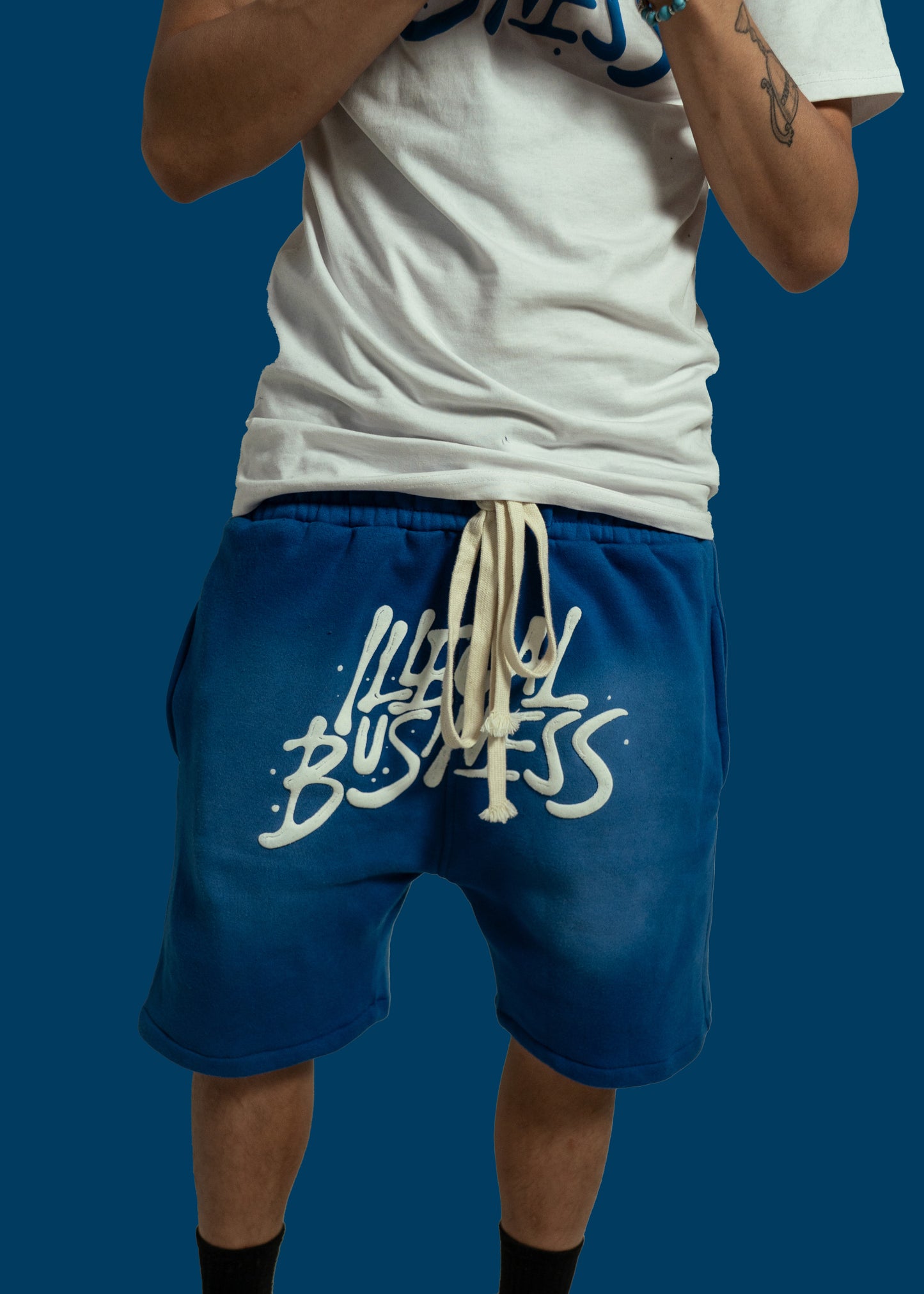 Illegal Business Shorts- Blue/White
