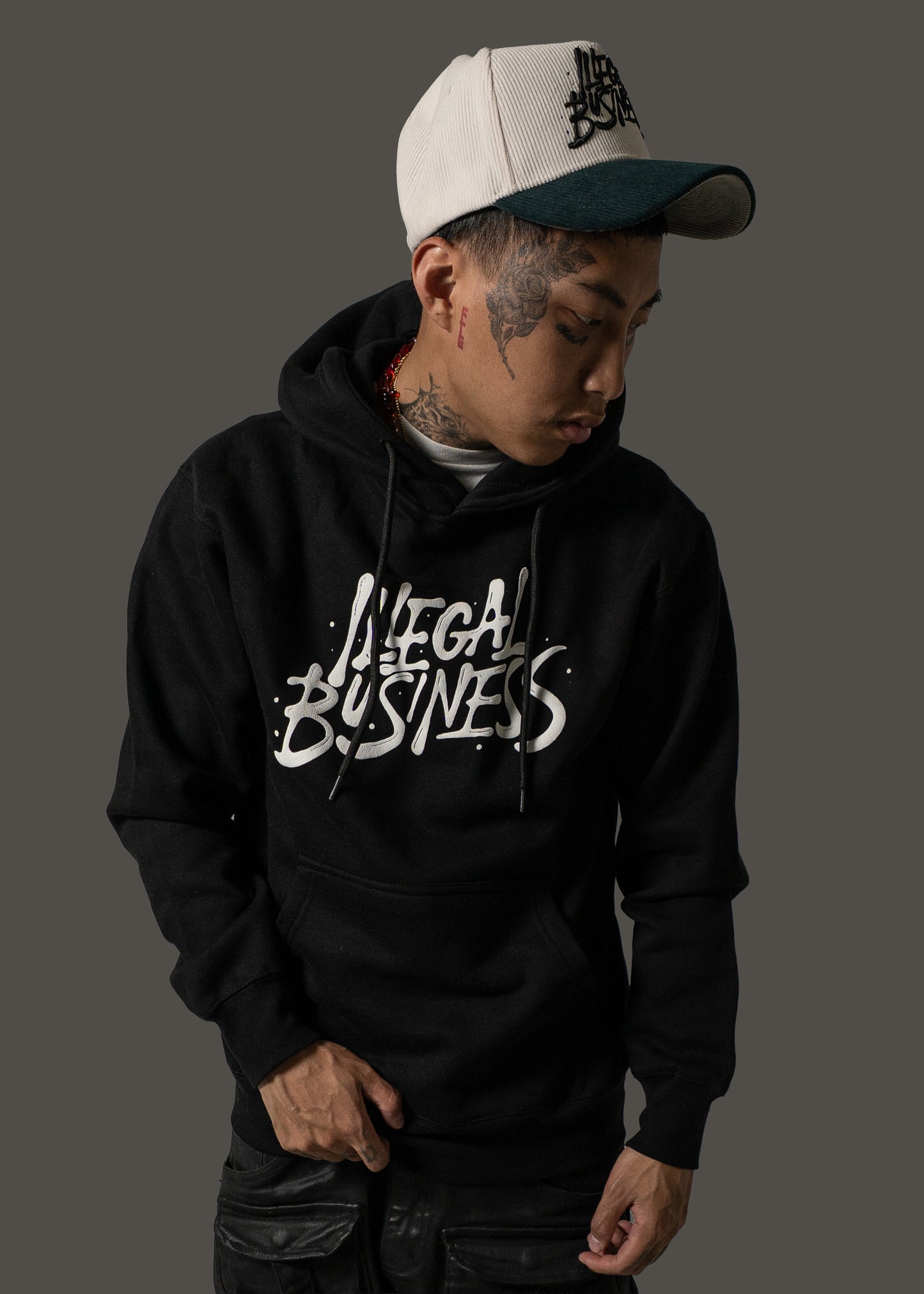 The Illegal Business Logo Hoodie - Black/White
