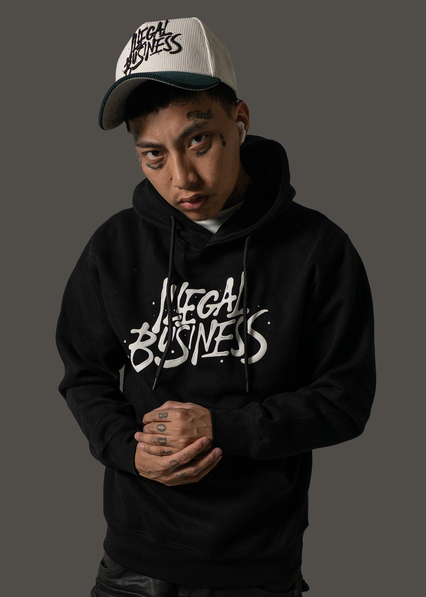The Illegal Business Logo Hoodie - Black/White
