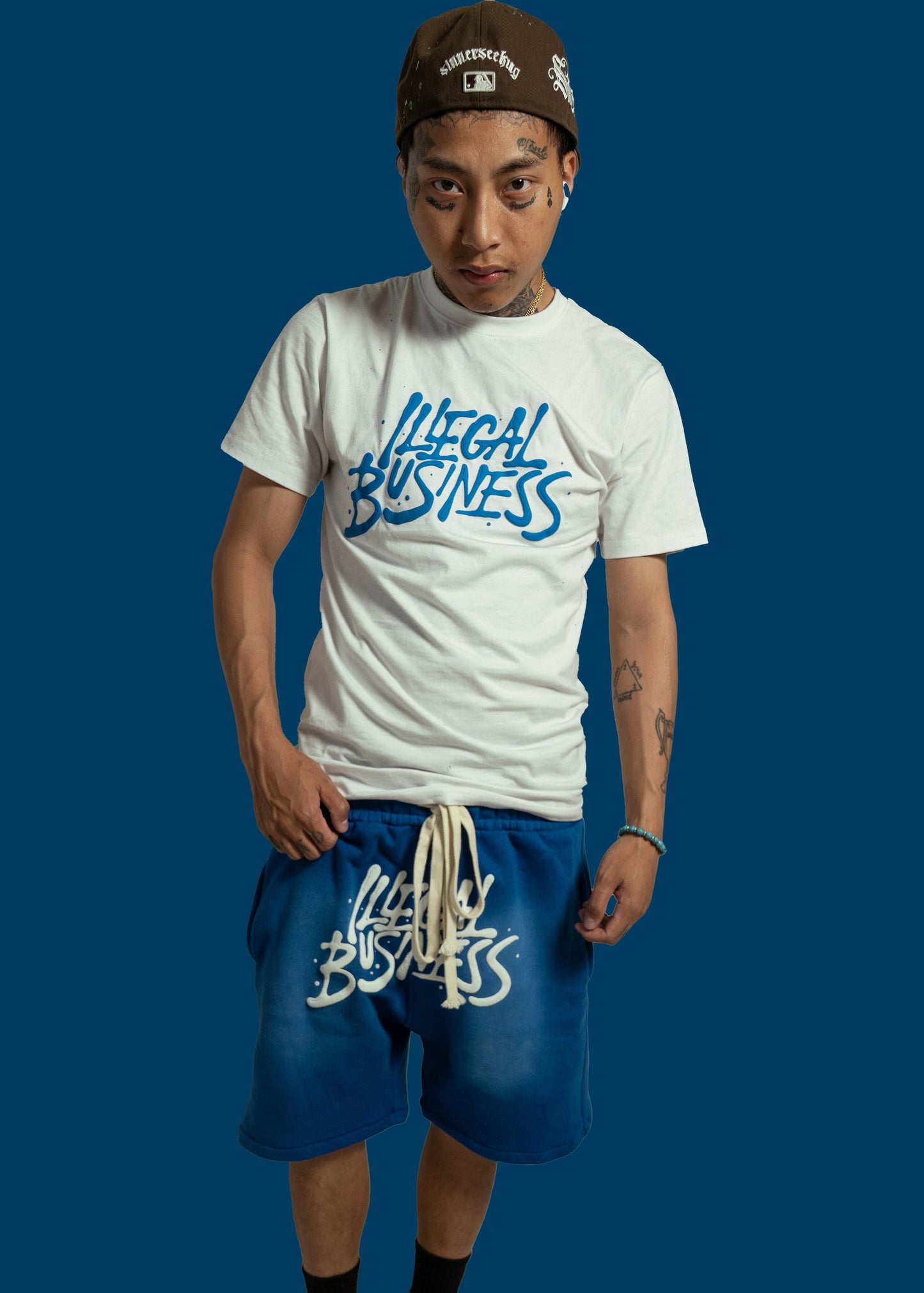 Illegal Business Shorts- Blue/White
