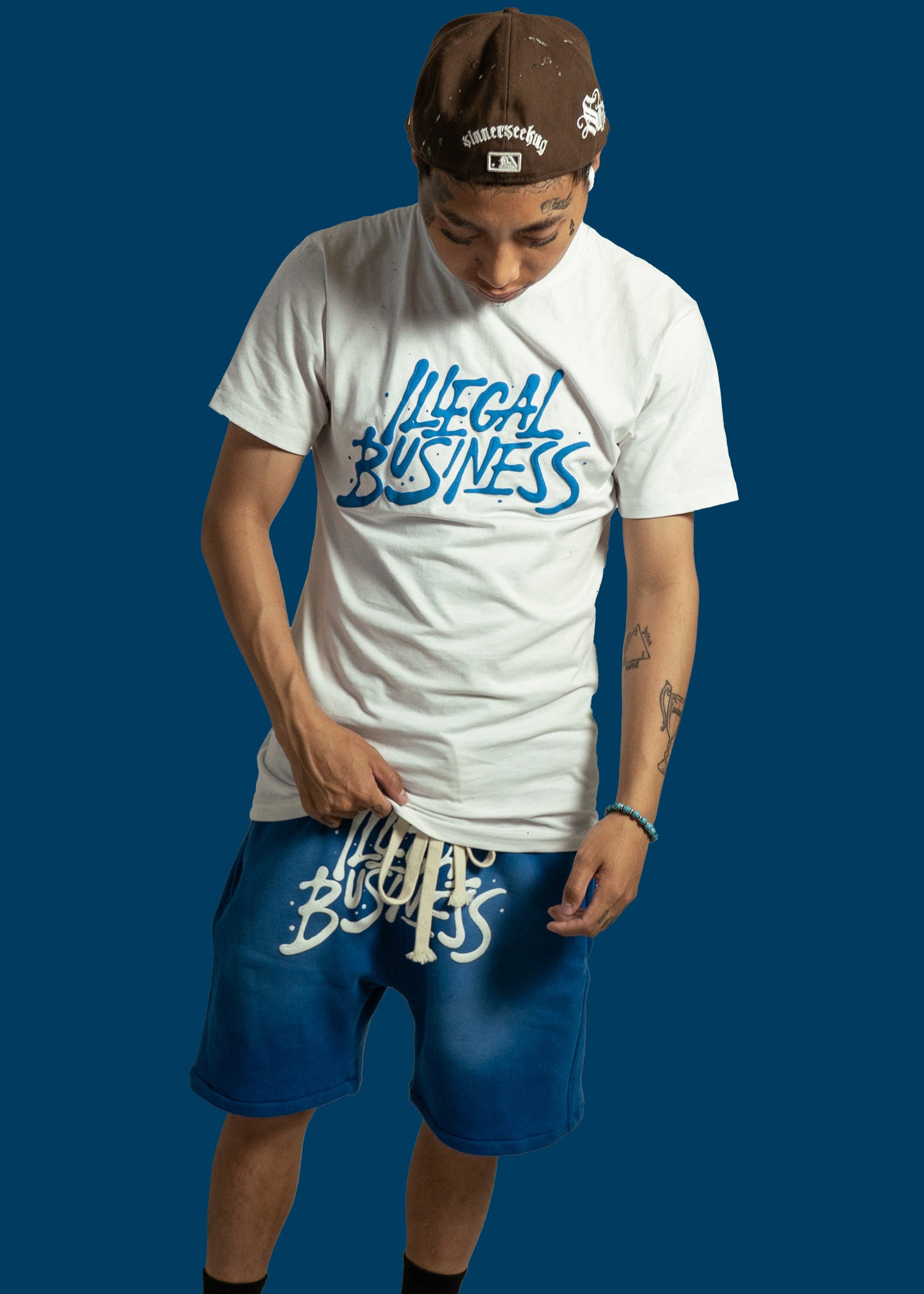 Illegal Business Shorts- Blue/White
