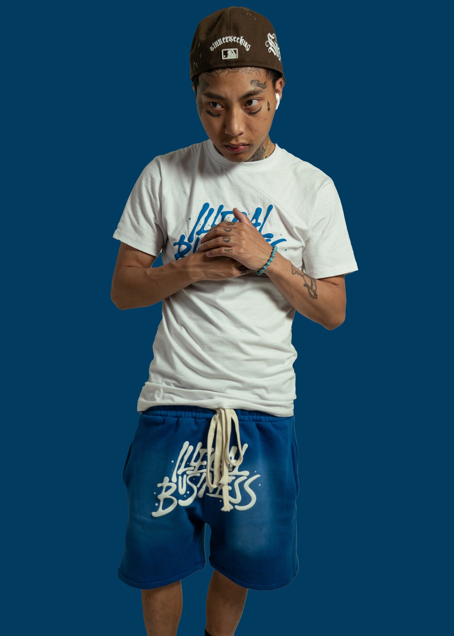 Illegal Business Shorts- Blue/White