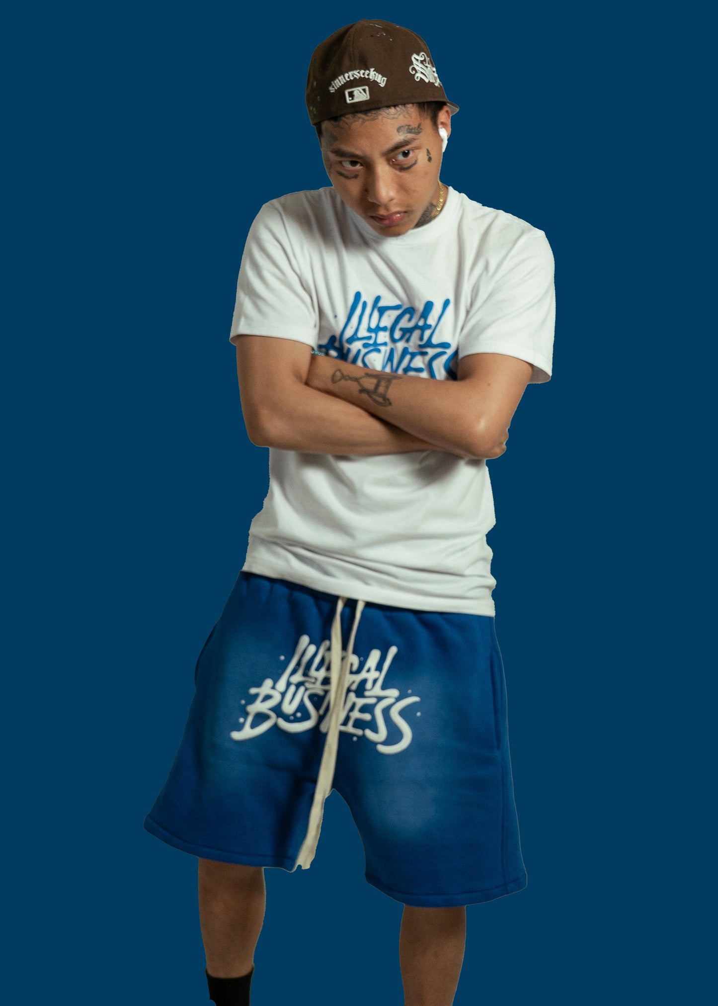 Illegal Business Shorts- Blue/White
