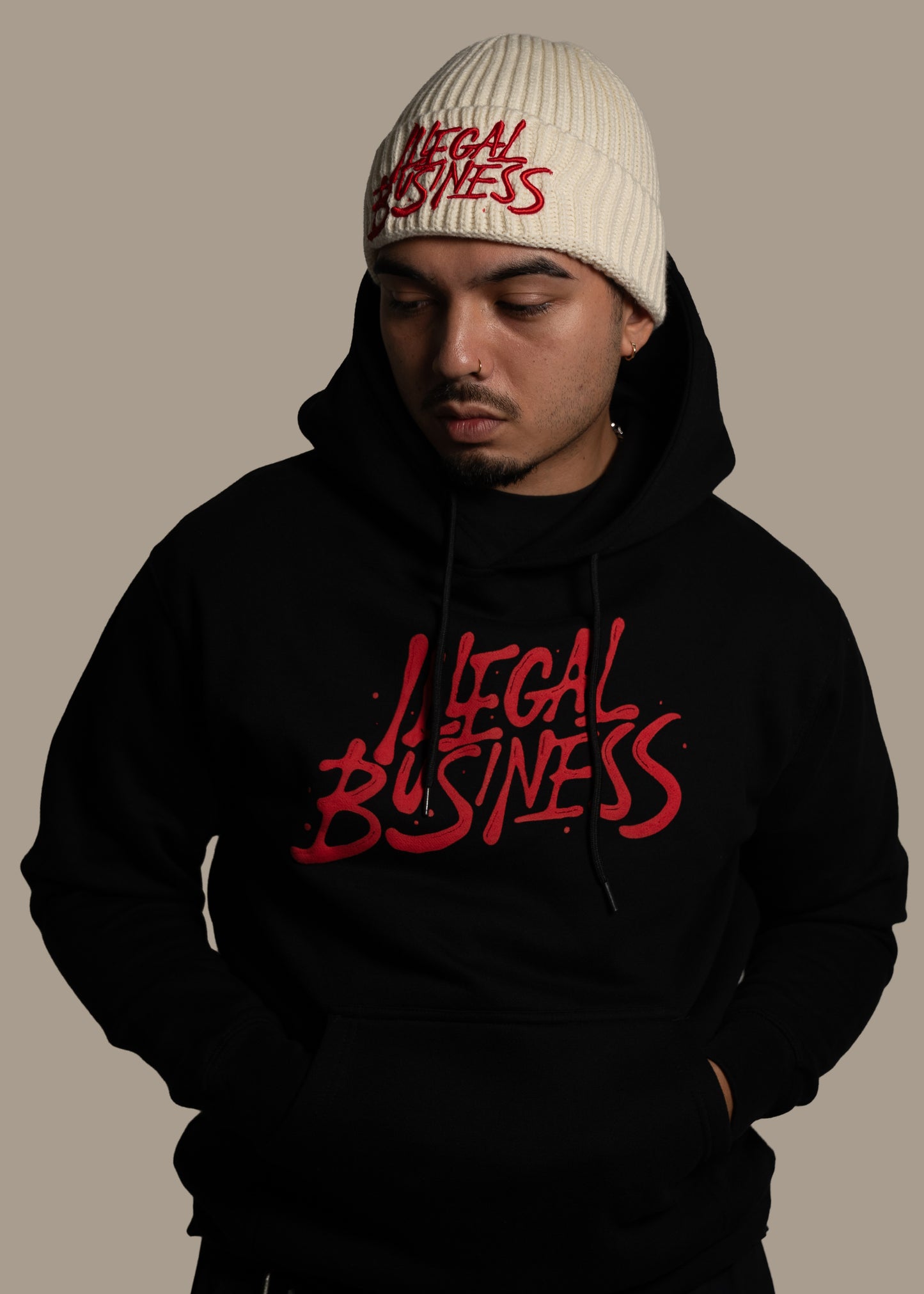 The Illegal Business Logo Hoodie - Black/Red