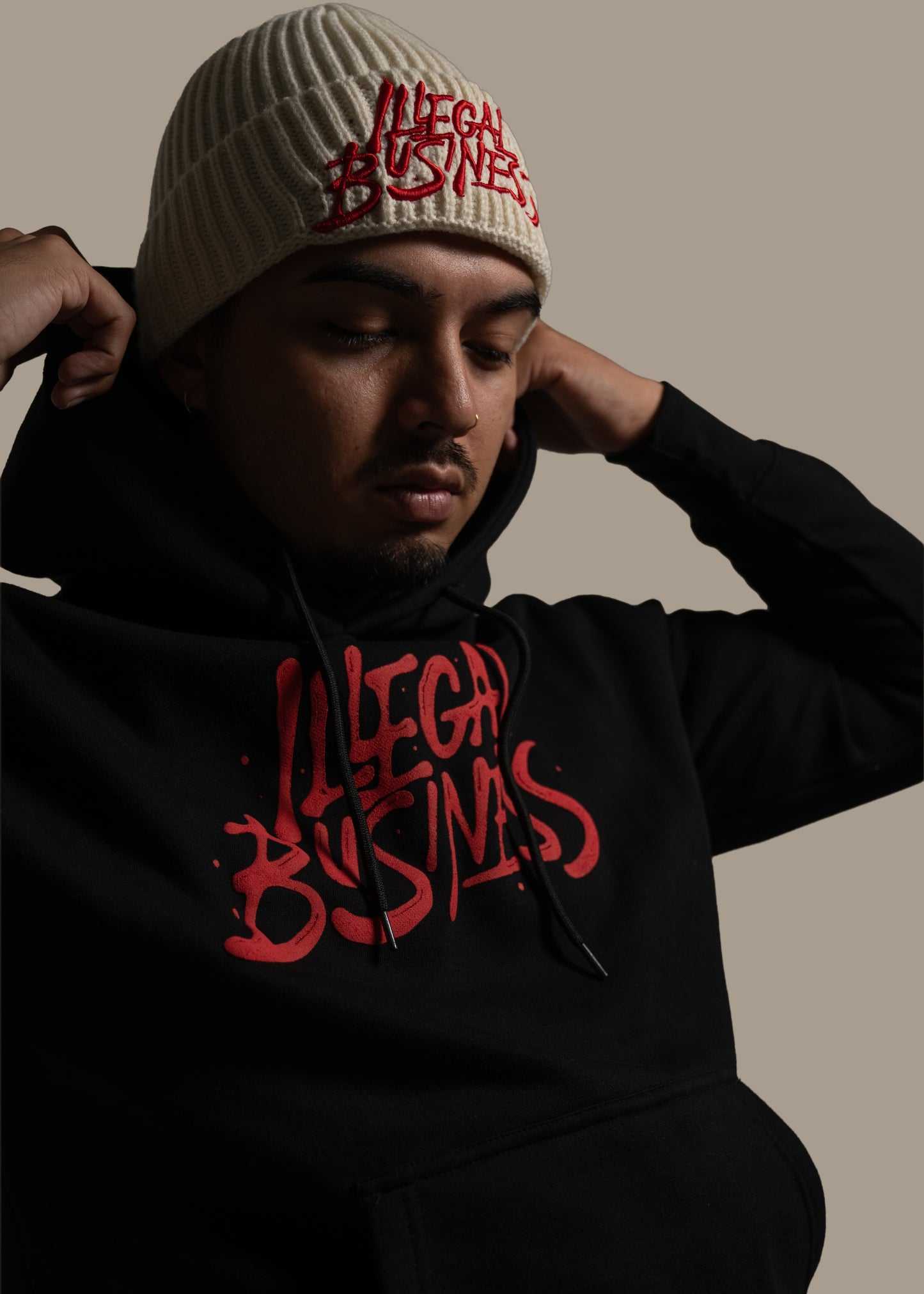 The Illegal Business Logo Hoodie - Black/Red