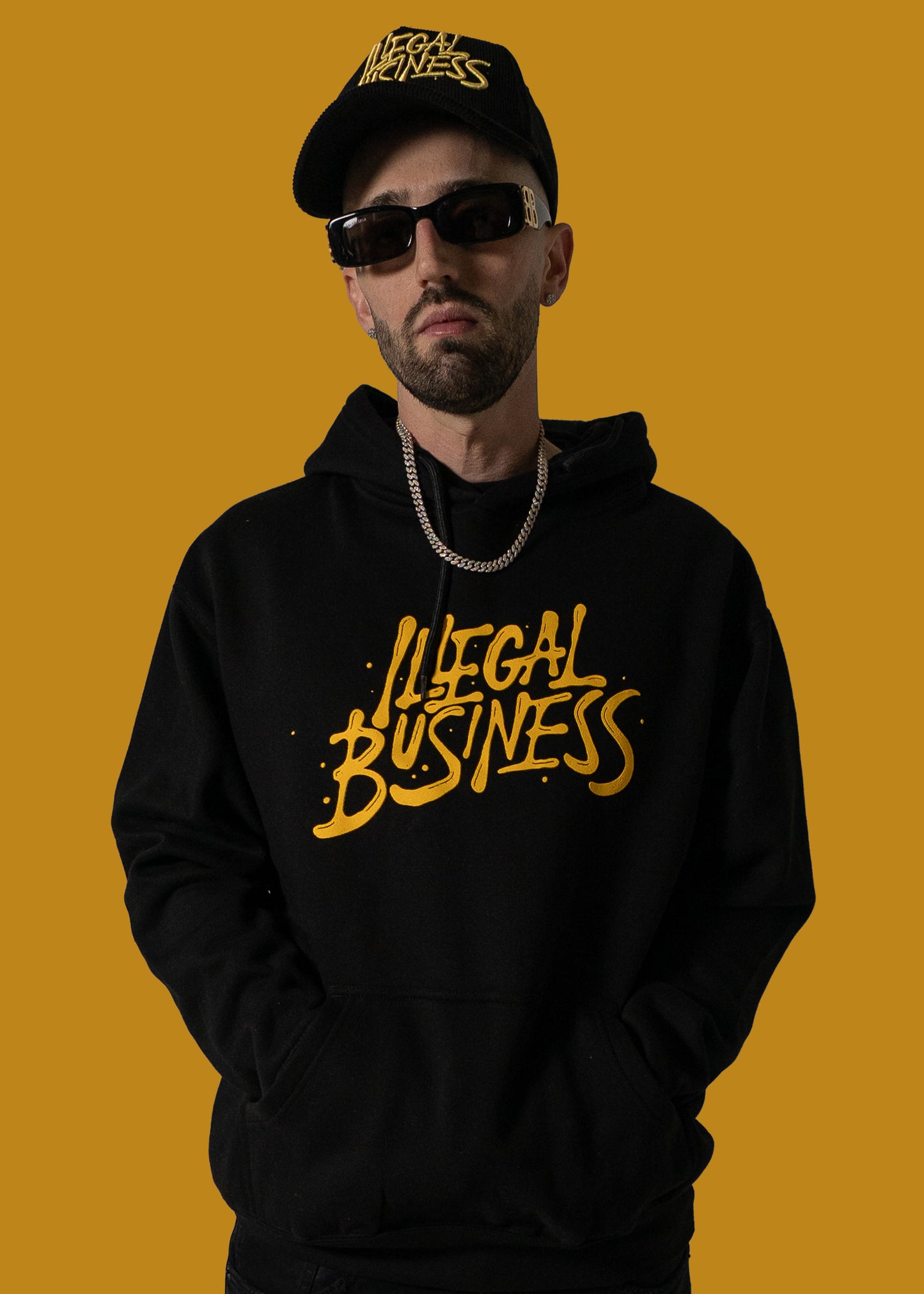 The Illegal Business Logo Hoodie - Black/Yellow