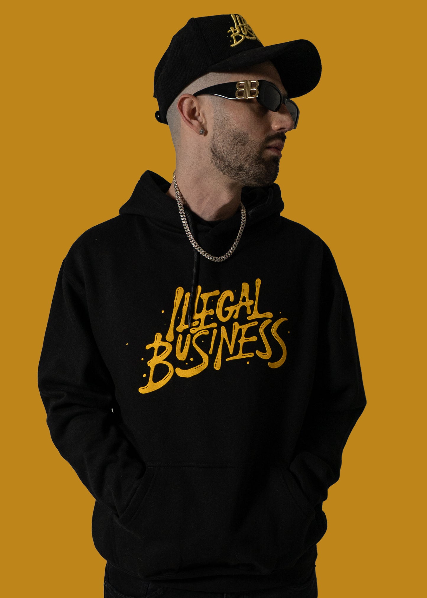The Illegal Business Logo Hoodie - Black/Yellow