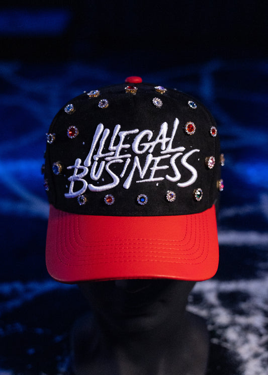 The Illegal A-Frame Crown Jewel Snapback - Black / Red