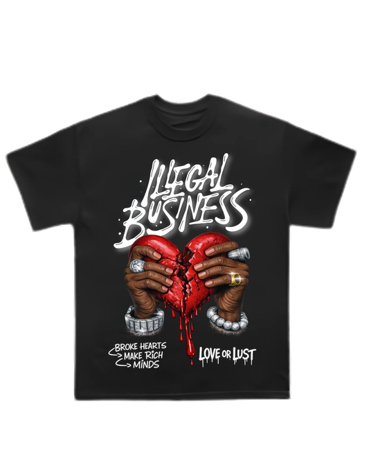 "Broke Hearts make Rich Minds" Black Oversized Tee