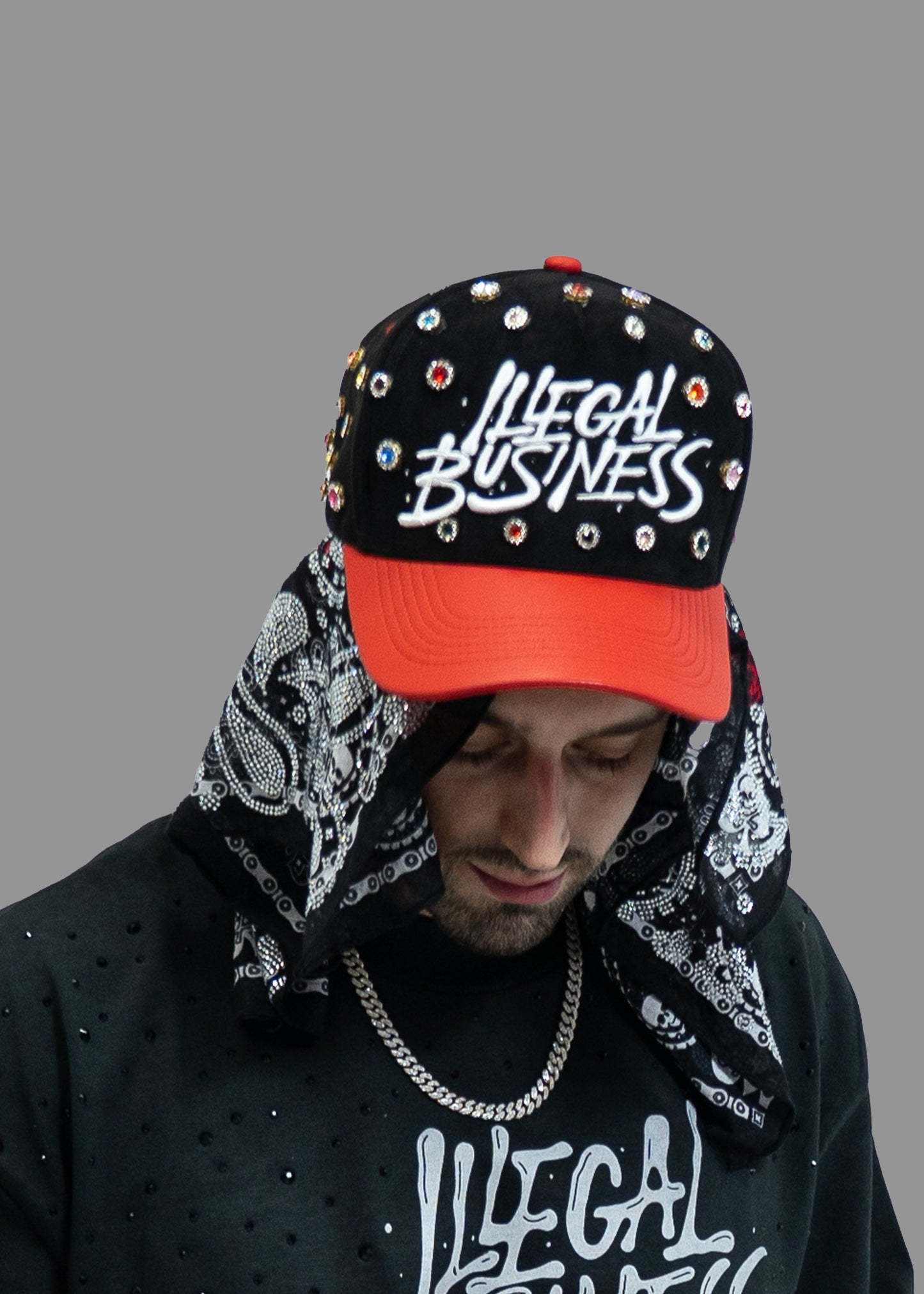 The Illegal A-Frame Crown Jewel Snapback - Black / Red