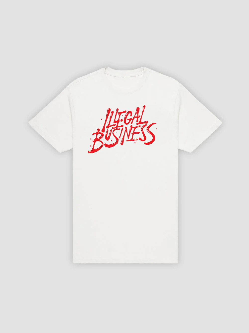 Illegal Business - Red Logo White Tee