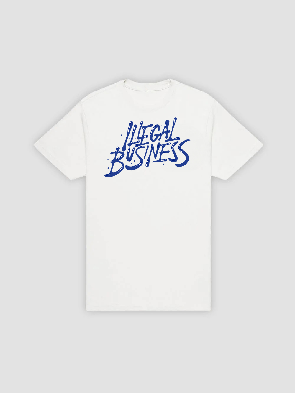 Illegal Business - Royal Blue Logo White Tee