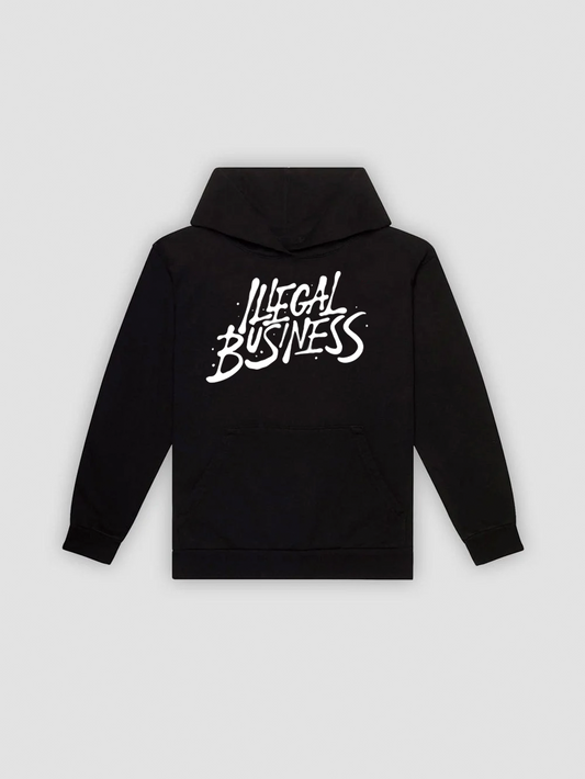 Illegal Business Black Hoodie - White Logo