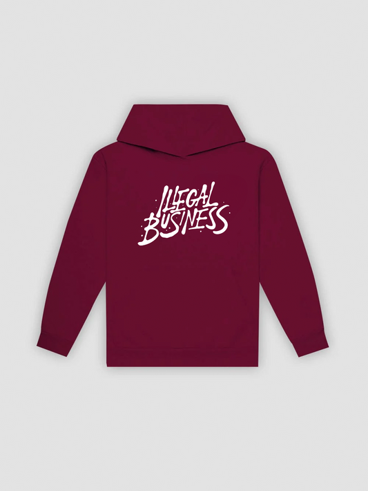 Illegal Business Logo - Maroon Hoodie