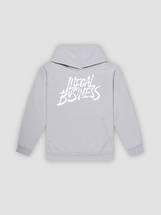 Illegal Business Grey Hoodie - White Logo