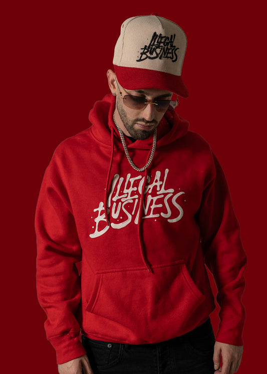 The Illegal Business Logo Hoodie - Red/White