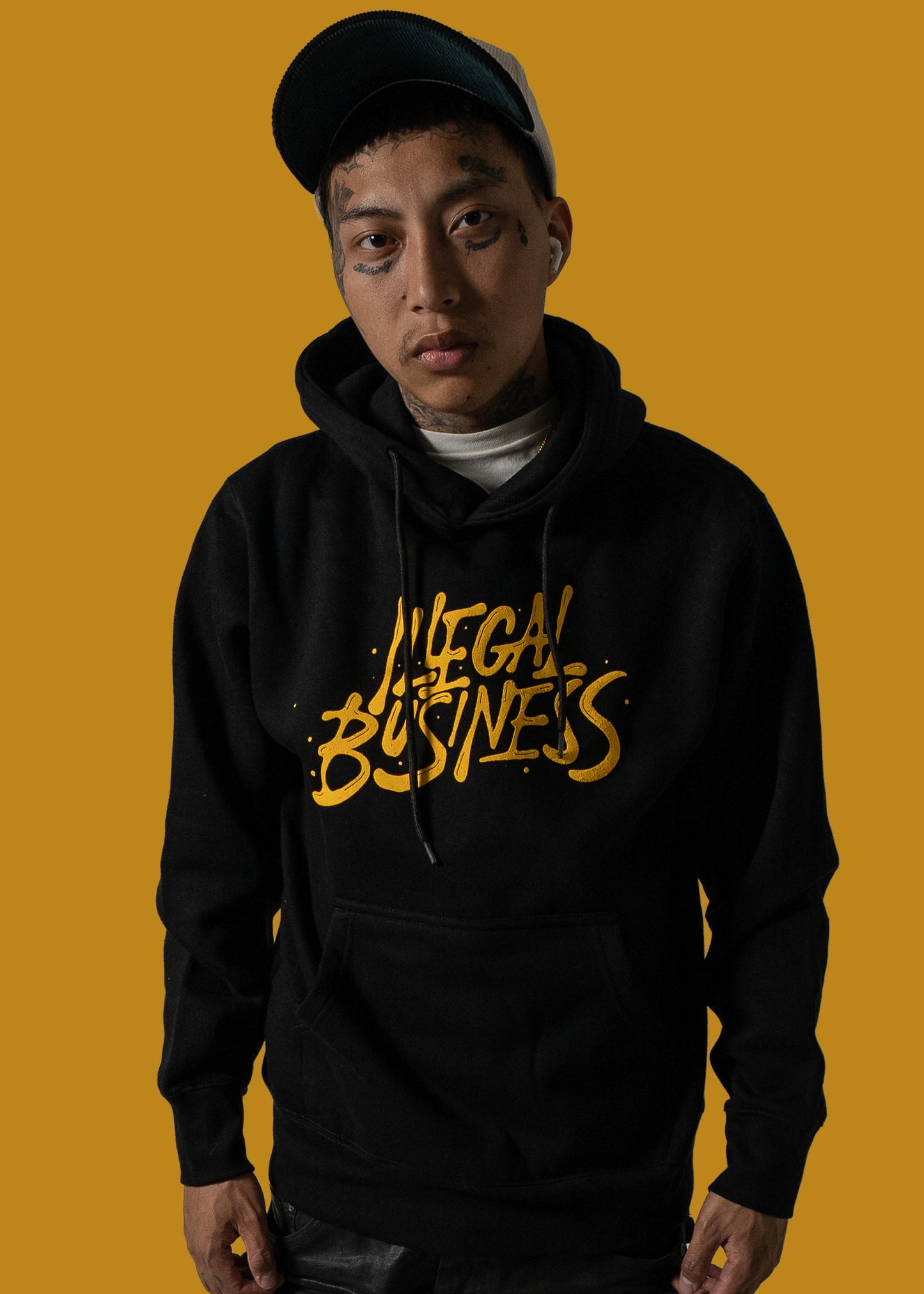 The Illegal Business Logo Hoodie - Black/Yellow