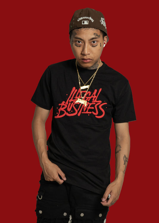 The Illegal Business Logo T-Shirt - Black/Red