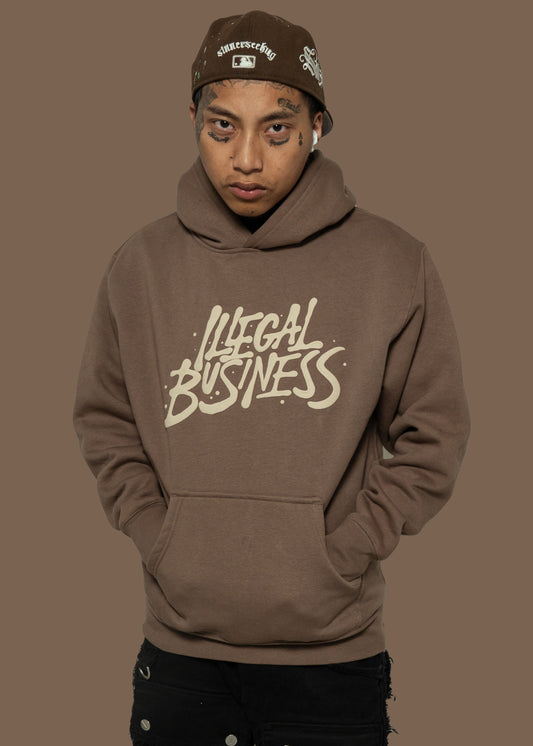 The Illegal Business Logo Hoodie - Brown/Cream