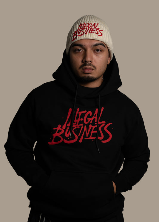 The Illegal Business Logo Hoodie - Black/Red