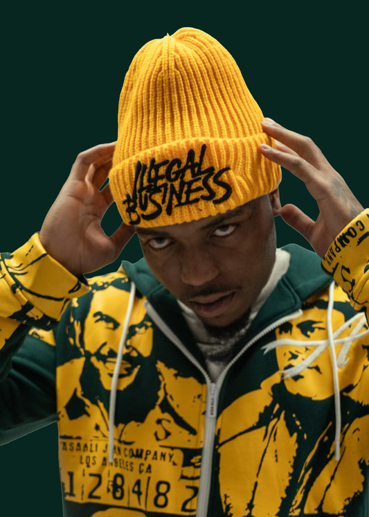 The Illegal Business Beanie Gold/Black
