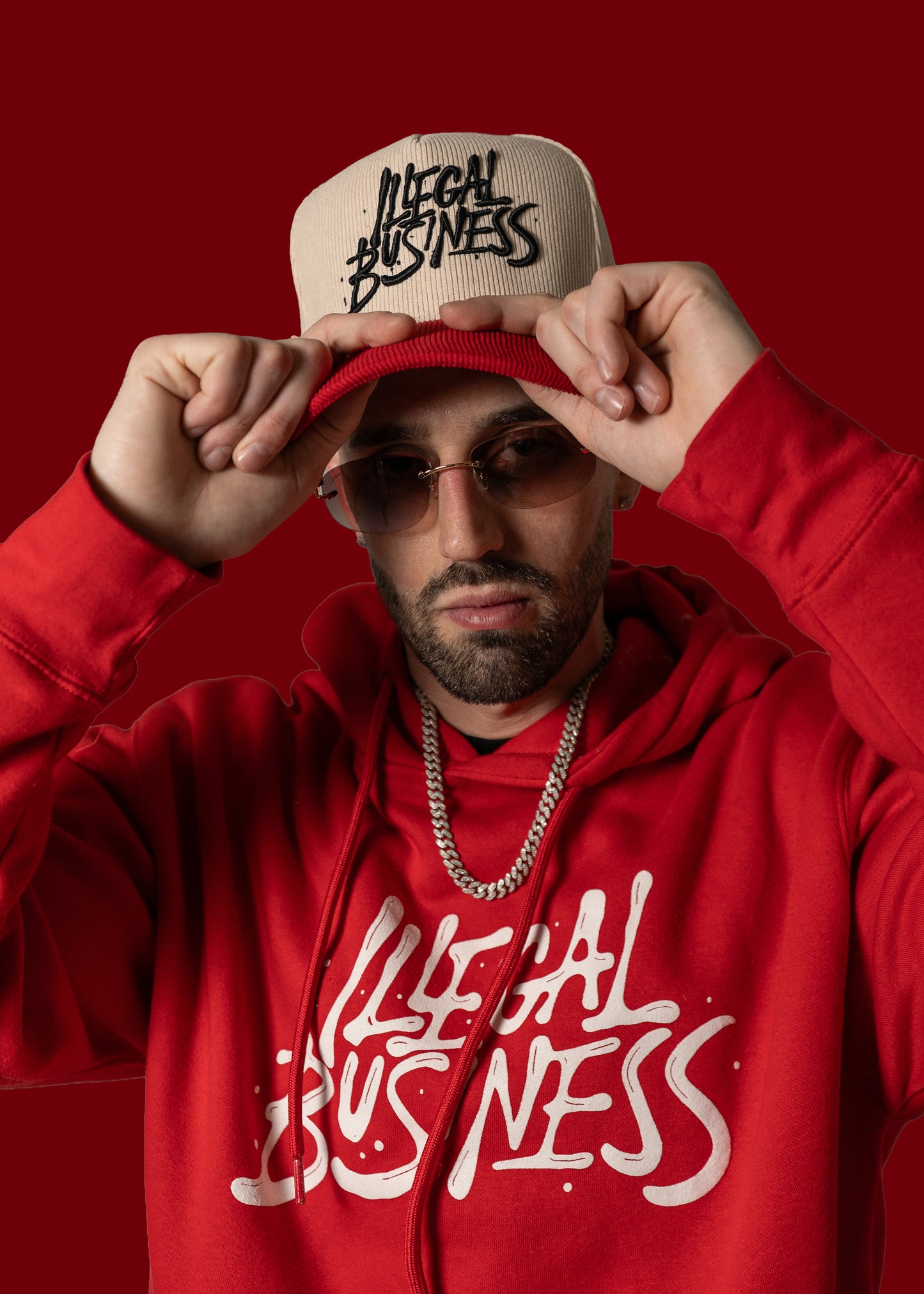 The Illegal Business Logo Hoodie - Red/White
