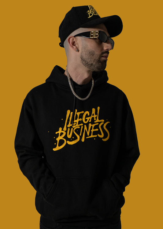 The Illegal Business Logo Hoodie - Black/Yellow
