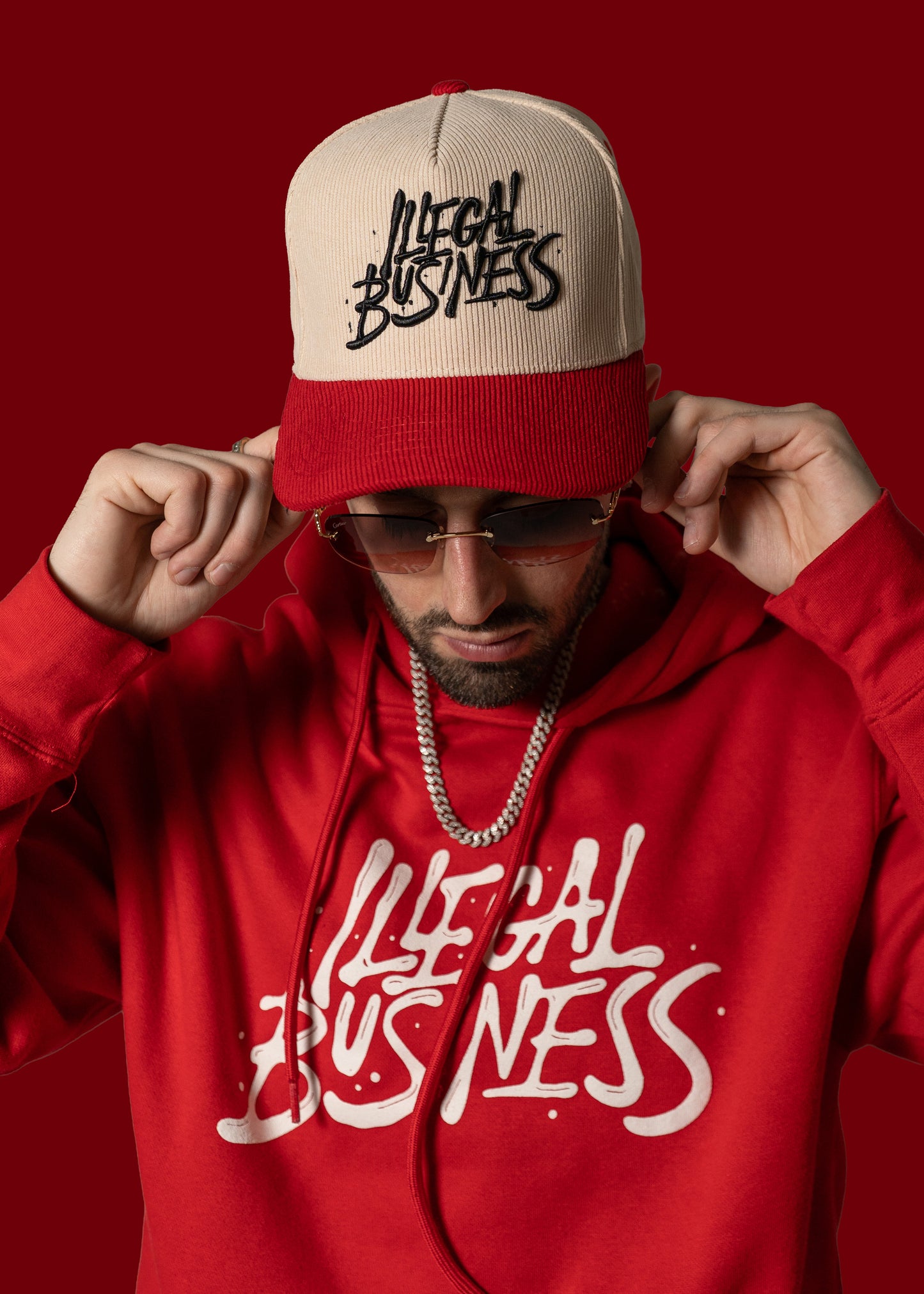 The Illegal Business Logo Hoodie - Red/White