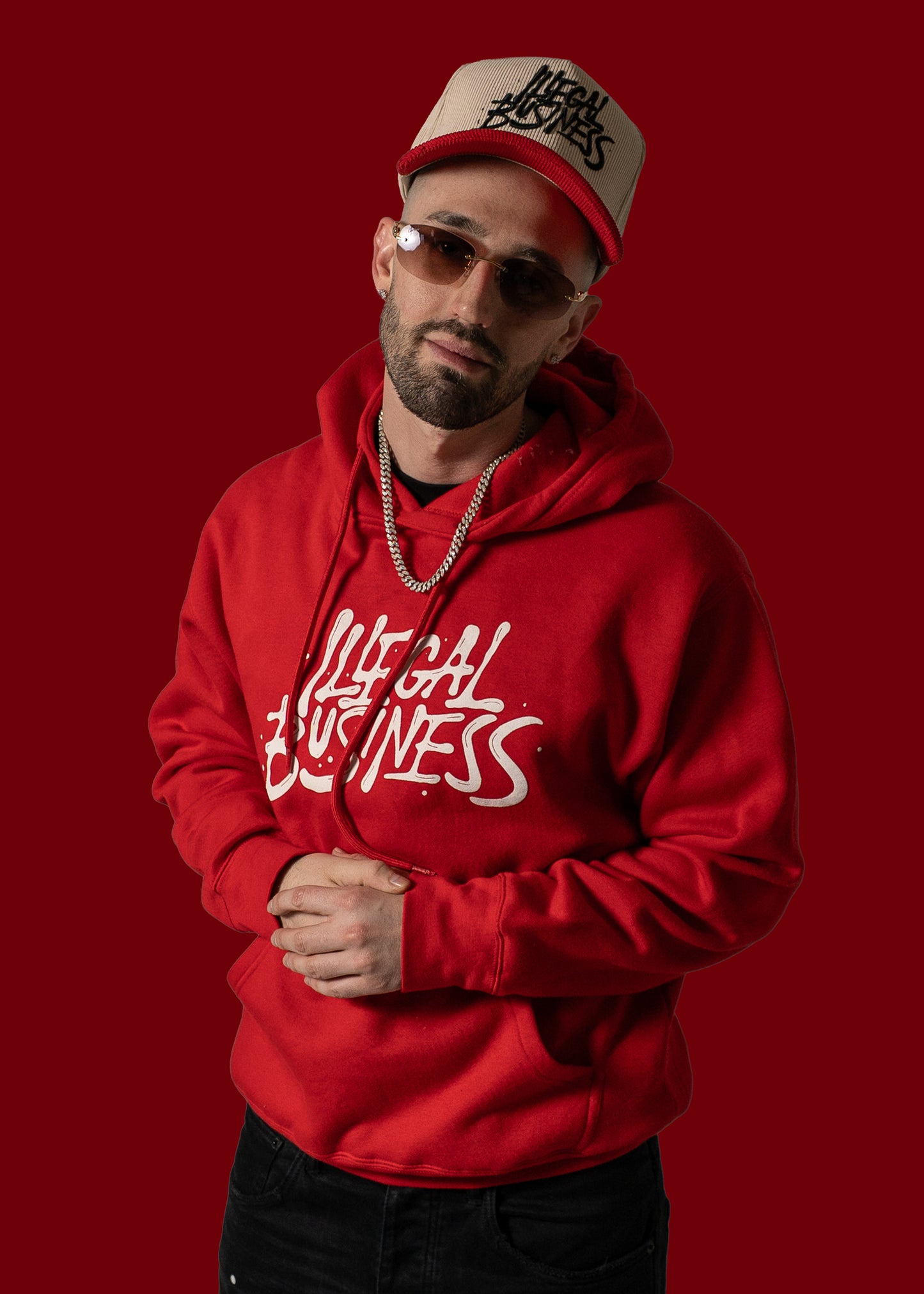 The Illegal Business Logo Hoodie - Red/White